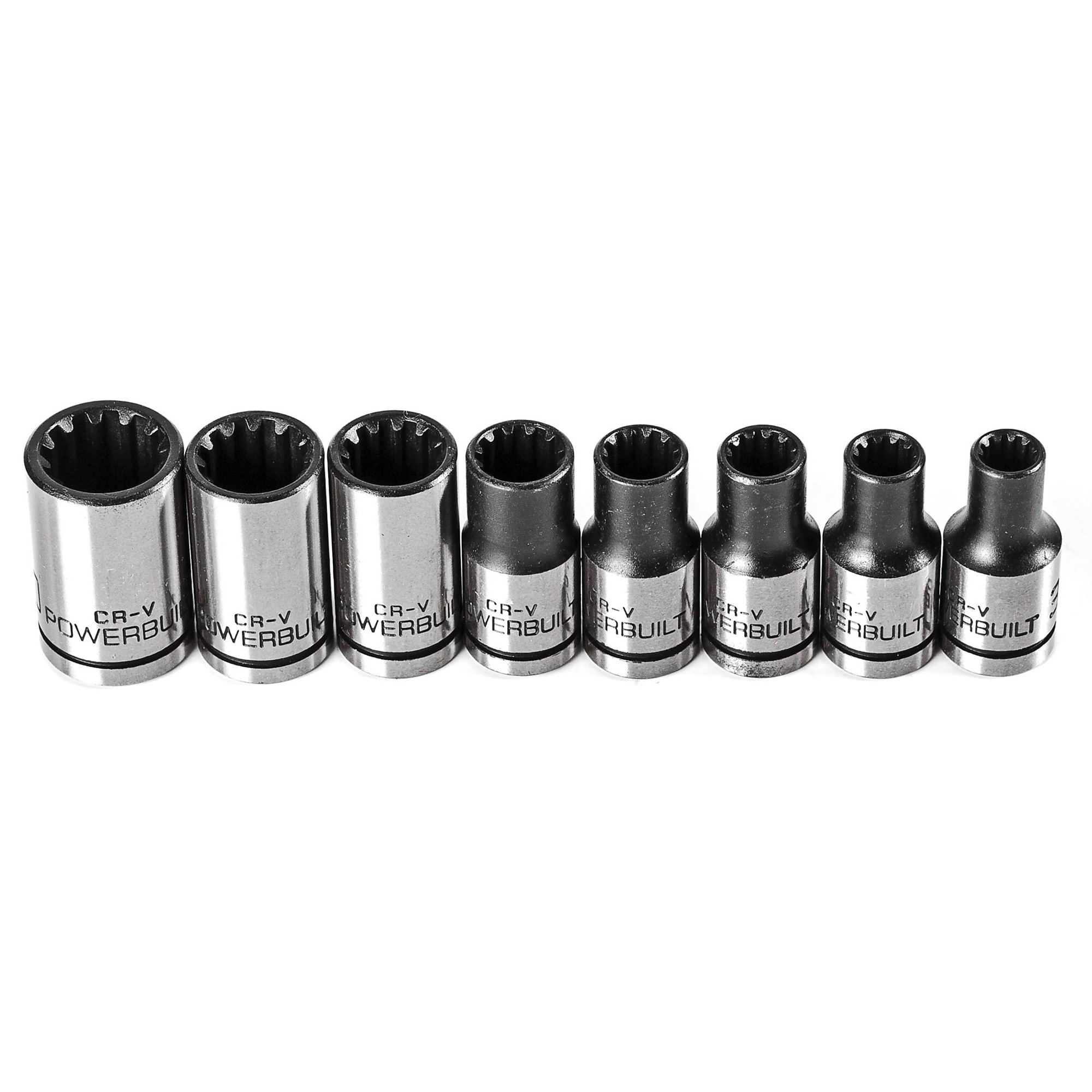 Powerbuilt, 8 Piece 1/4in. Drive Socket Set with Tray, Size (SAE) 1/4 in, Model# 642053